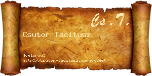 Csutor Tacitusz névjegykártya